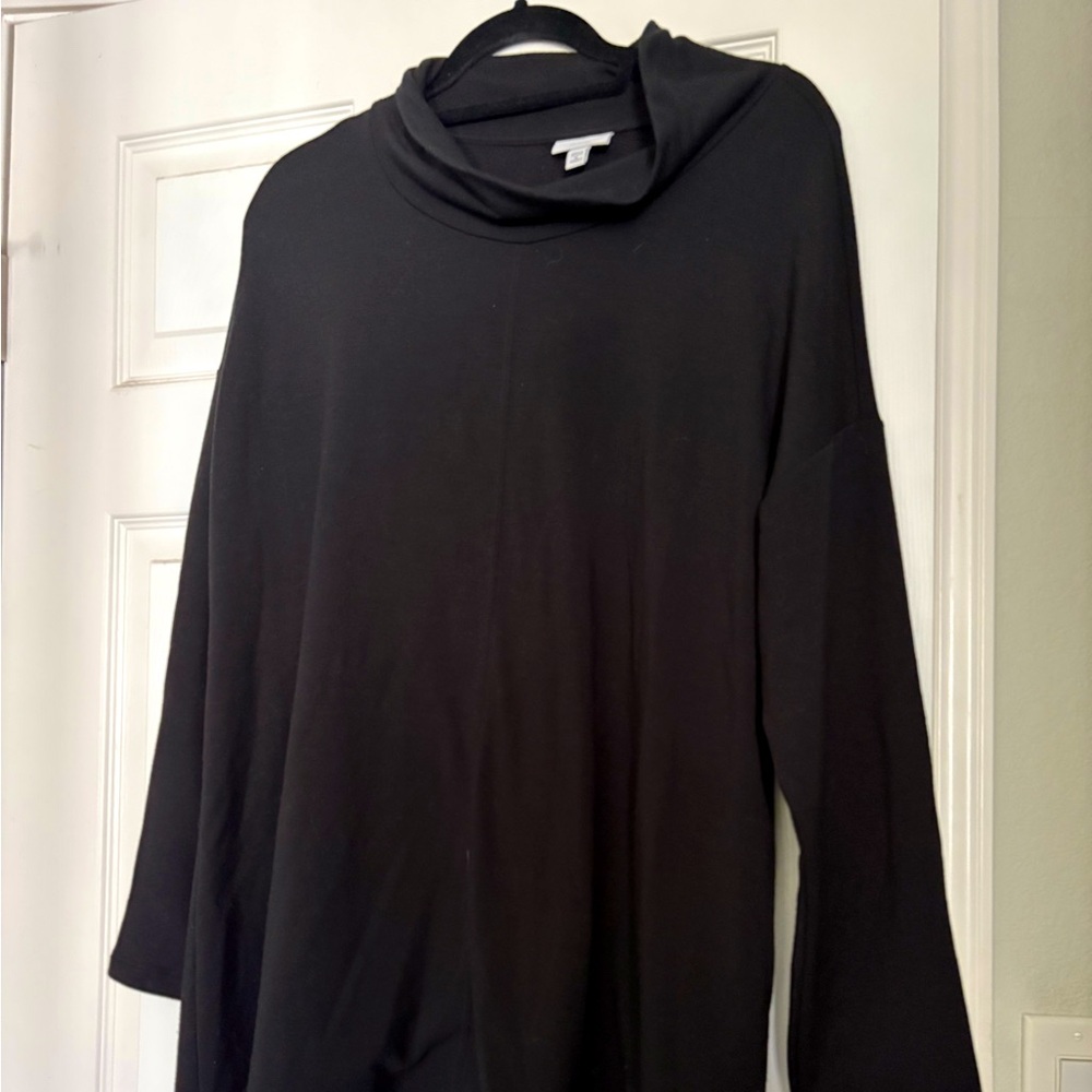 J. Jill Black Cowl Neck Sweater Relaxed Fit